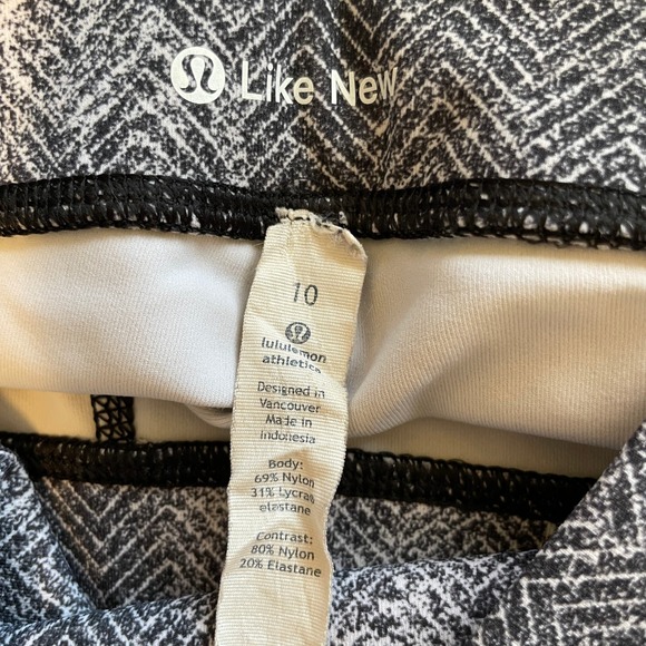 Lululemon Essential Rhythm Crop Legging In Diffusion Black White Size 10 - Picture 13 of 16